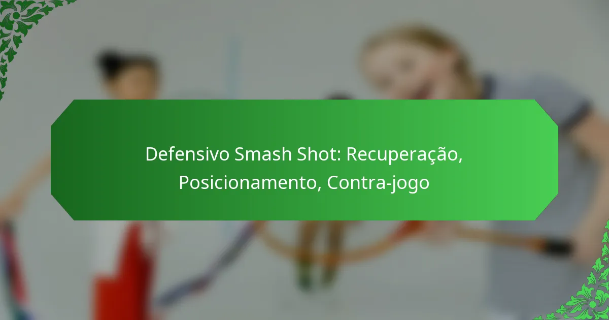 Defensivo Smash Shot: Recuperação, Posicionamento, Contra-jogo