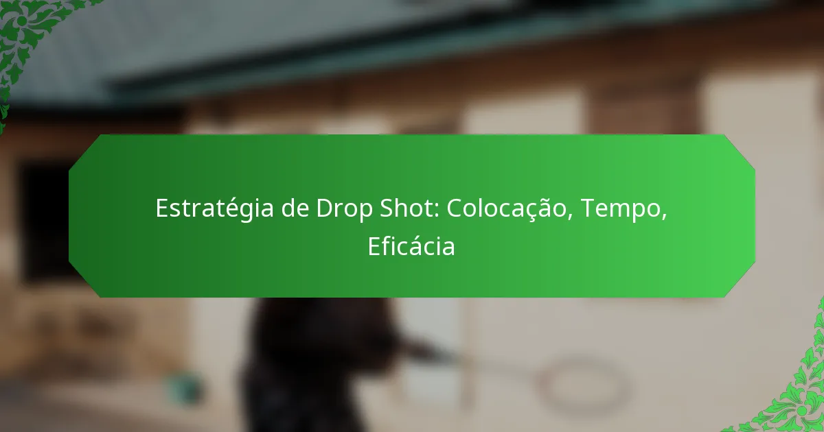 Estratégia de Drop Shot: Colocação, Tempo, Eficácia